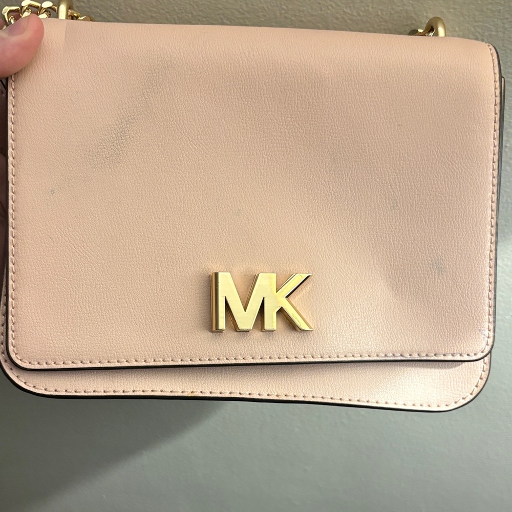 Michael Kors Light Pink Crossbody Bag with Gold Logo